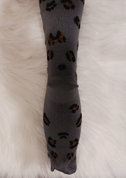 Knee High Socks With Leopard Spots In Gray Size S/M - Picture 11 of 11
